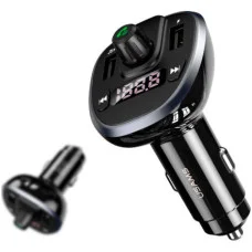 АЗП з FM-модулятором Usams US-CC115 C21 Dual USB 3.4A Digital Display Wireless FM Car Charger Black
