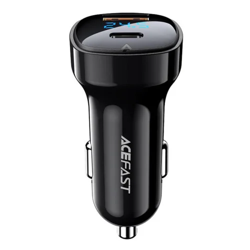 Автомобільний зарядний пристрій ACEFAST B4 digital display 66W(USB-C+USB-A) dual..