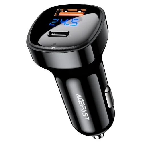 Автомобільний зарядний пристрій ACEFAST B4 digital display 66W(USB-C+USB-A) dual port car charger (AFB4B)