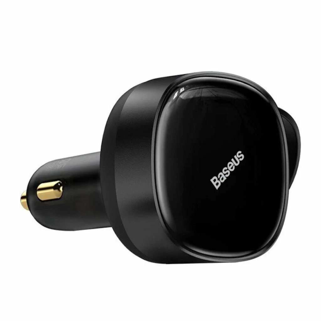 Автомобильное зарядное устройство Baseus Enjoyment Retractable 2-in-1 Car Charger C+L 30W Black (CGTX000001)