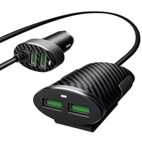 Автомобильное зарядное устройство CHAROME C7 4-Port Front and Back Seat Car Charger Black