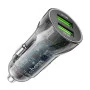Автомобільний зарядний пристрій HOCO Z47 Transparent Discovery Edition dual port QC3.0 18W (Micro) Transparent Black Автомобільний зарядний пристрій HOCO Z47 Transparent Discovery Edition dual port QC3.0 18W (Micro) Transparent Black