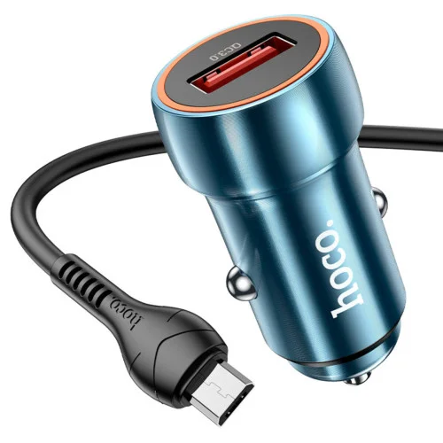 Автомобільний зарядний пристрій HOCO Z46 Blue shield single port QC3.0 18W (Micr..