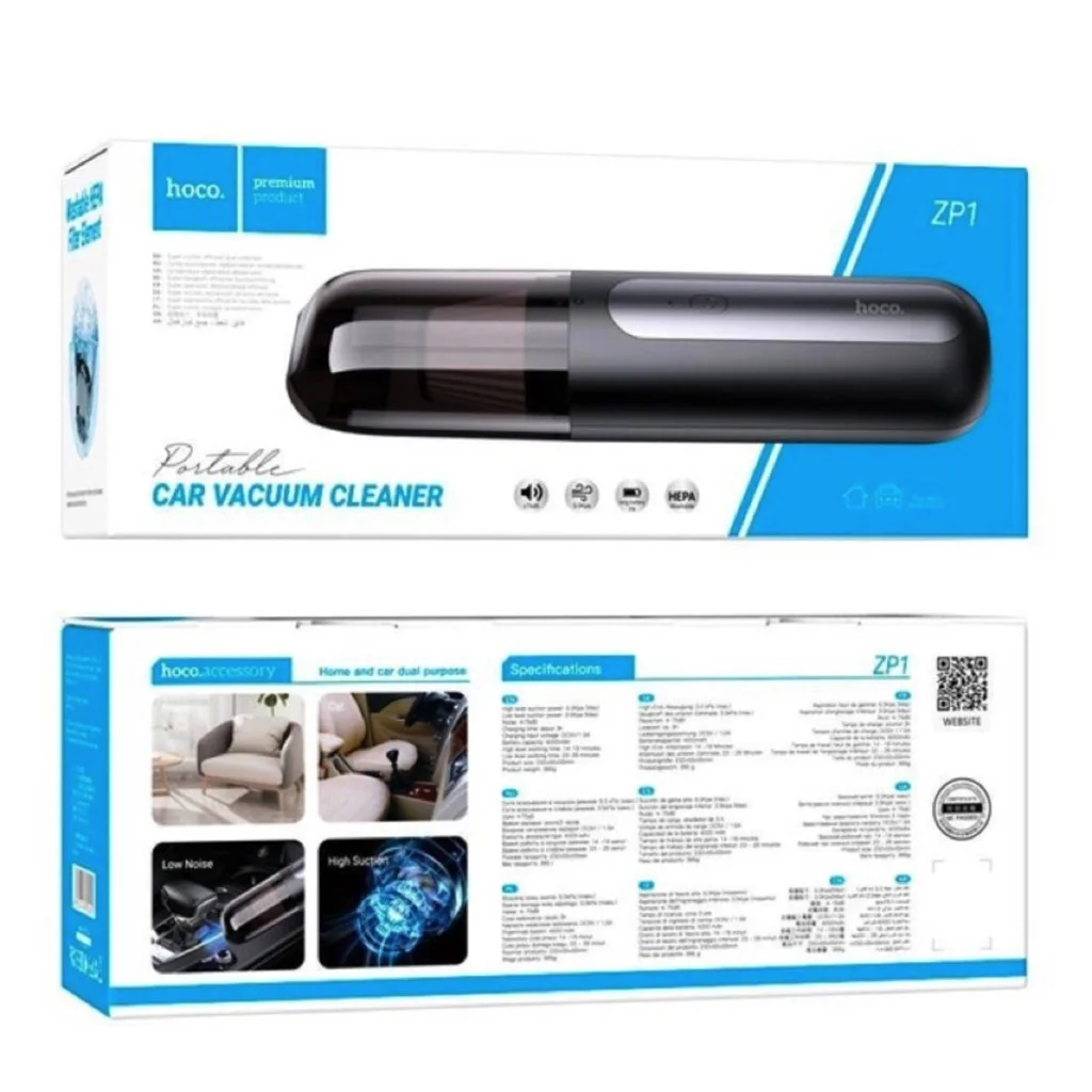 Автомобільний пилосос HOCO ZP1 Cool portable car vacuum cleaner Black Gray (6931474791412)