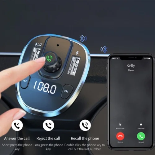 Автомобільний зарядний пристрій ESSAGER Dynamic Car Bluetooth MP3 Car Charger Sl..