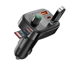 Автобільний зарядний пристрій ESSAGER Blue Cat Car FM Bluetooth MP3 Charger 50W Fast Charge Black (ECCFM-LM01)