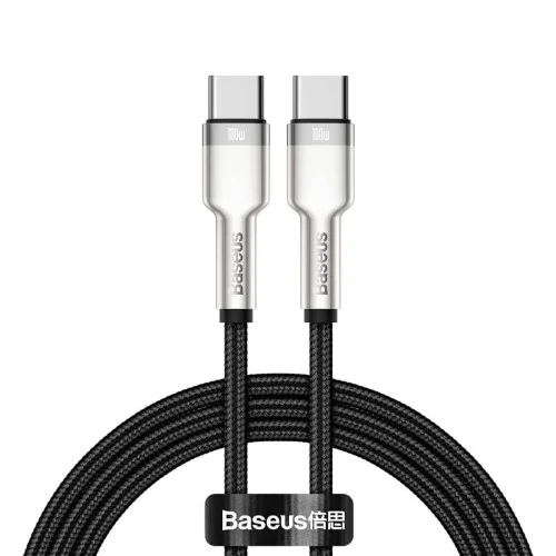 Кабель Baseus Cafule Series Metal Data Cable Type-C to Type-C 100W 2m Black (CATJK-D01)
