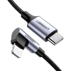 Кабель Ugreen US305 USB-C to Lightning Angled Cable Aluminum Shell Braided 1m(UGR-60763)