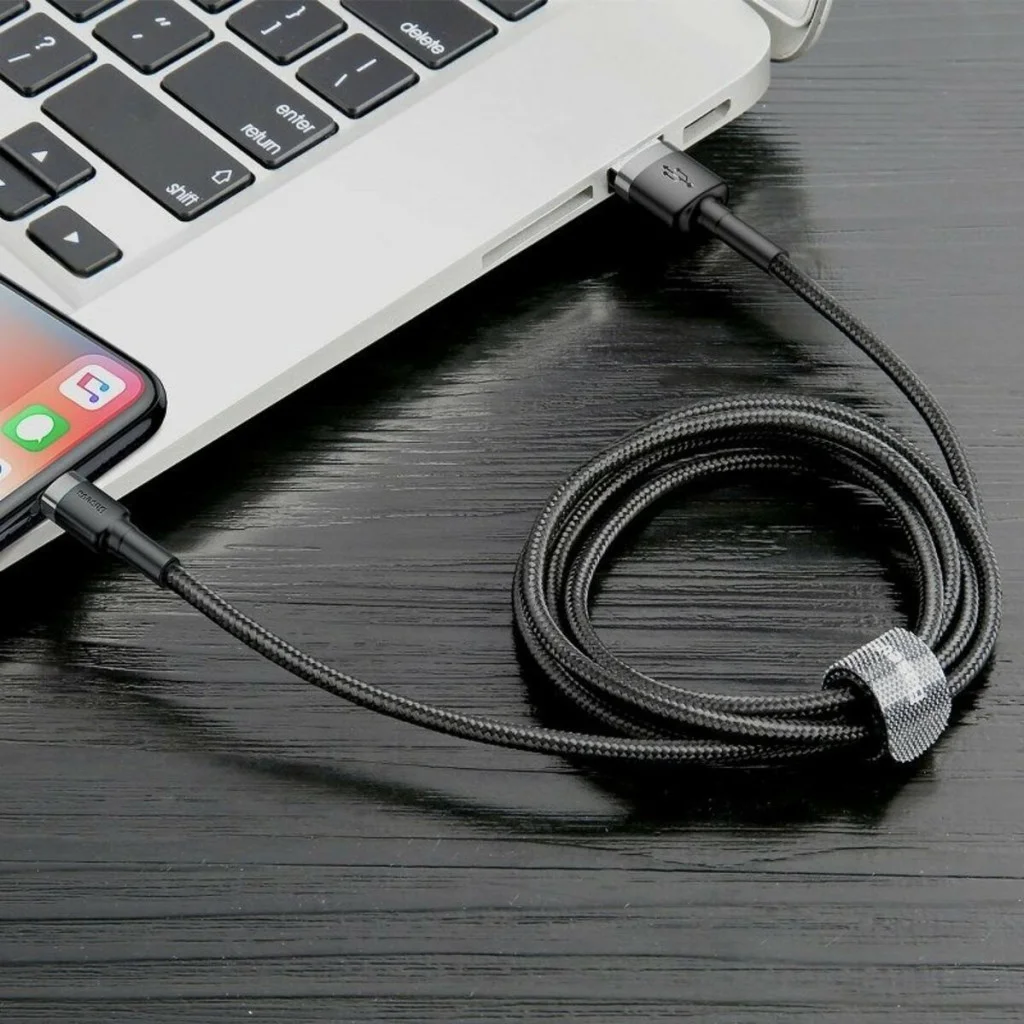 Кабель Usams US-SJ691 60W Striped Data Cable Type-C To Type-C-KY Series 1M black