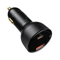 Автомобільний зарядний пристрій Baseus Superme Digital Display QC 4.0+PD3.0 PPS 100W USB + Type-C 5A Чорний