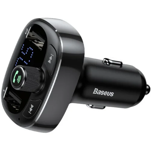 АЗП з FM-модулятор Baseus T Shaped S-09 Car Bluetooth MP3 Player Black