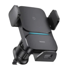 Тримач для мобiльного з БЗП Baseus Wisdom Auto Alignment 15W Black