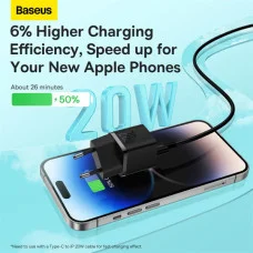 Зарядний пристрій Baseus GaN5 Fast Charger(mini) 1C 20W EU Black