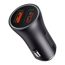 АЗП Baseus Golden Contactor Max Dual Fast Charger Car Charger U+U 60W Dark Gray