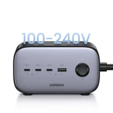 Зарядний пристрій UGREEN CD270 GaN DigiNest Pro 1хUSB-A+3хUSB-C 100W EU 1.8m (60167)