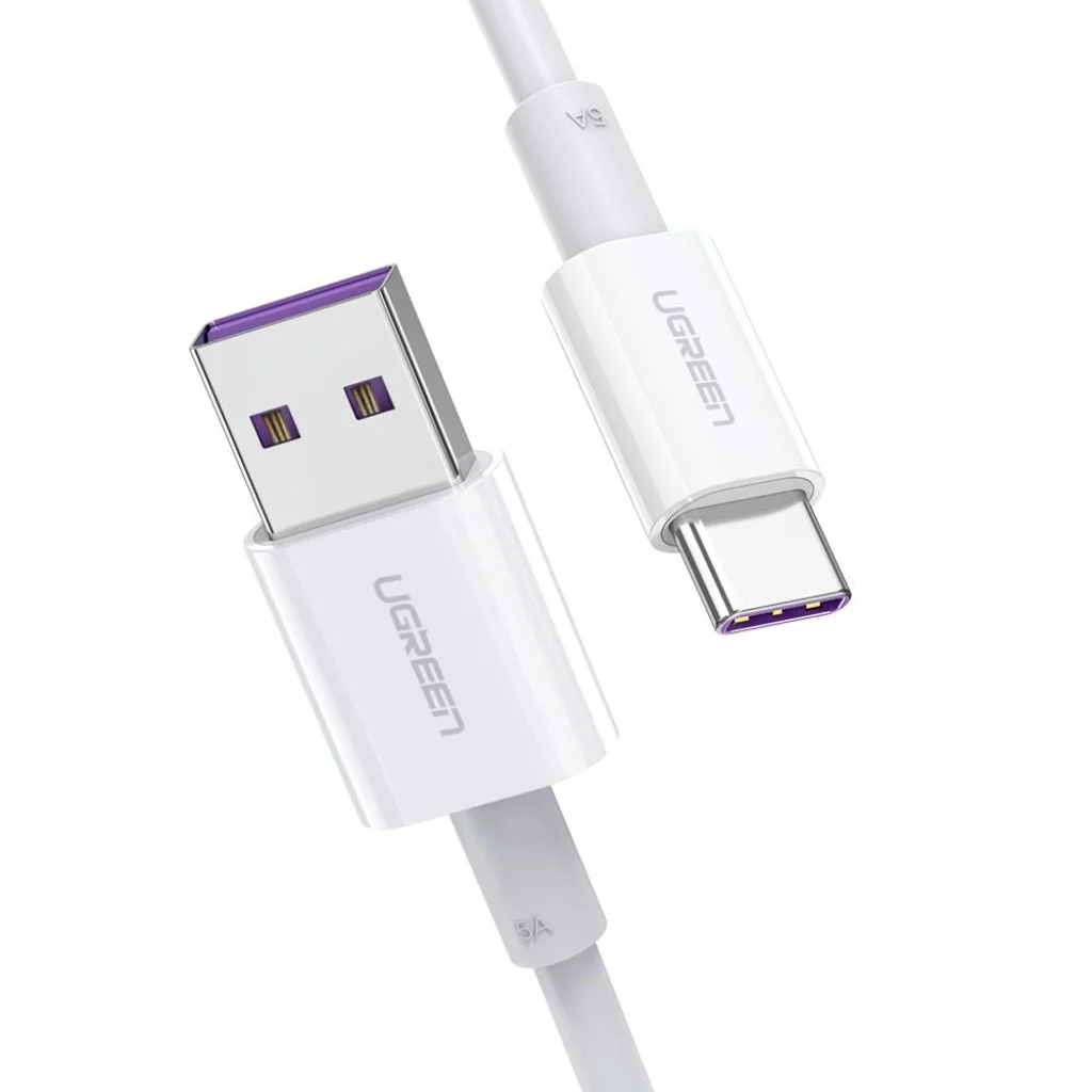 Кабель USB Type-C 5A 40W білий 2м. Ugreen 5A US253